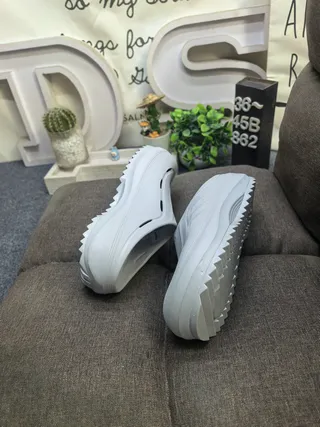 Adidas White Molded Monochrome Three-Stripe Side Detail Clog 15