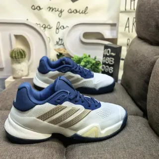 Adidas White Navy Mesh Upper Three Striped Overlays Lifestyle Sneakers