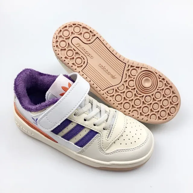 Adidas 白粉低帮魔术贴叠穿生活运动鞋 9