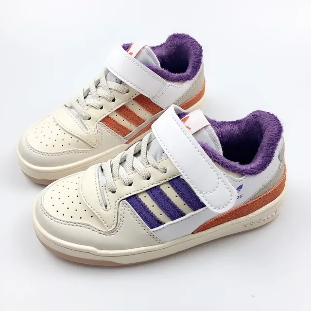 Adidas 白粉低帮魔术贴叠穿生活运动鞋 10
