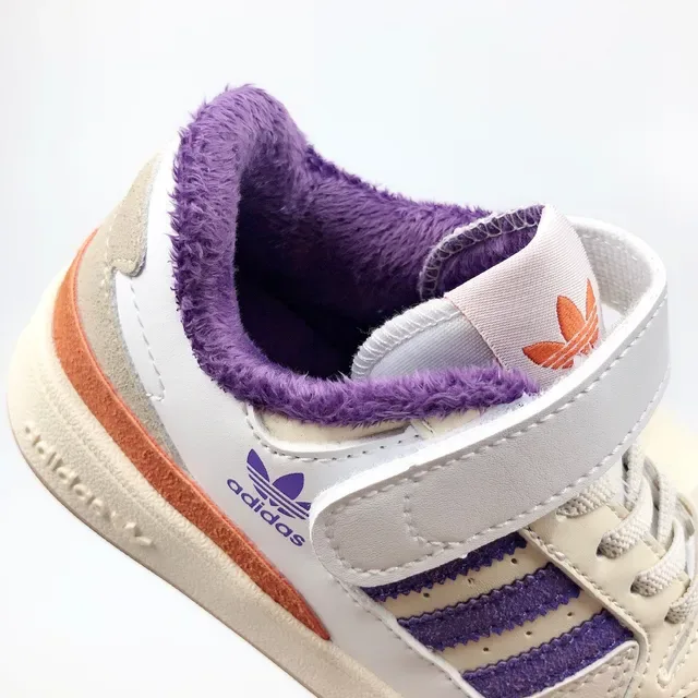 Adidas 白粉低帮魔术贴叠穿生活运动鞋 11