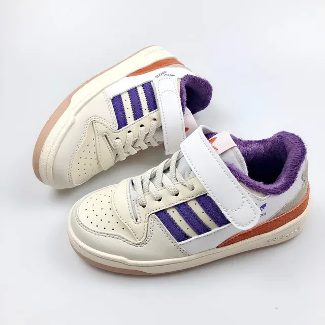 Adidas 白粉低帮魔术贴叠穿生活运动鞋 12
