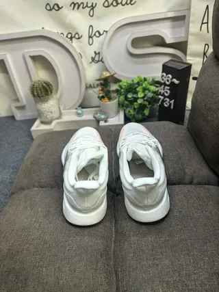 Adidas White Purple Knit Upper Translucent Striped Cage Lifestyle Sneakers 7