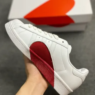 Adidas أبيض أحمر شيل تو ثلاثة شرائط لوحة أسلوب حياة