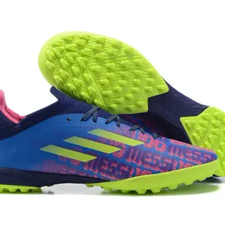 Adidas X Azul Verde Baixo Superior Sintético Espigas Moldadas Grama Sapatos de Futebol