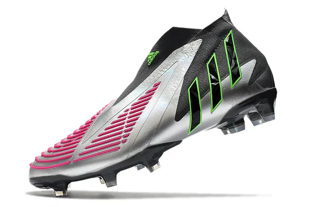 Adidas X Speedflow أسود فضي أخضر نيون وردي أرض صلبة أحذية كرة القدم 4