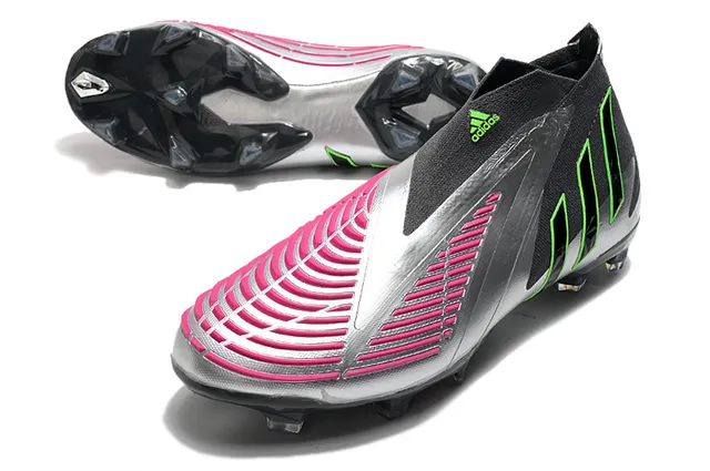 Adidas X Speedflow أسود فضي أخضر نيون وردي أرض صلبة أحذية كرة القدم 6