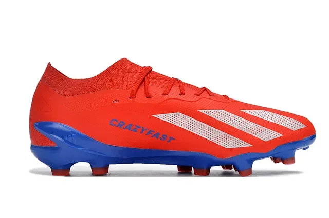 حذاء كرة القدم أديداس X Speedportal أحمر وأزرق للأرض الصلبة 5