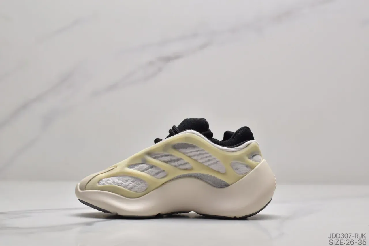 Adidas Yeezy Boost 700 Beige Noir Sculpté Semelle Intermédiaire Cage Superposition Construction Sneakers Lifestyle 6
