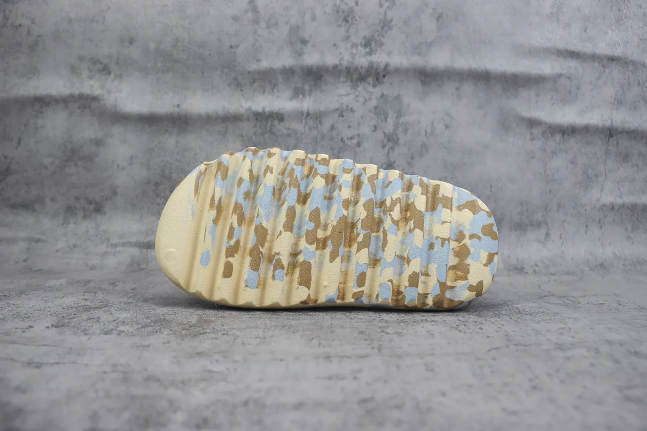 Adidas Yeezy Slide Bege Azul Marrom Camo Chinelo 6