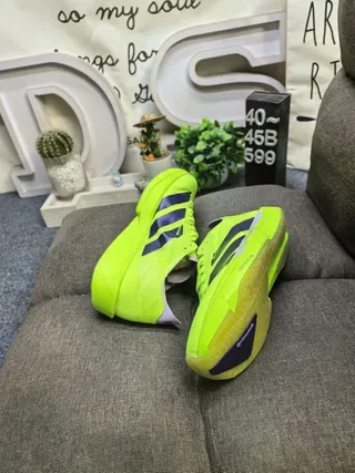 Adidas Tênis Lifestyle Amarelo Roxo Neón Verde Lima Listras Acentuadas 6