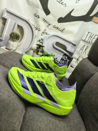 Adidas Tênis Lifestyle Amarelo Roxo Neón Verde Lima Listras Acentuadas 7