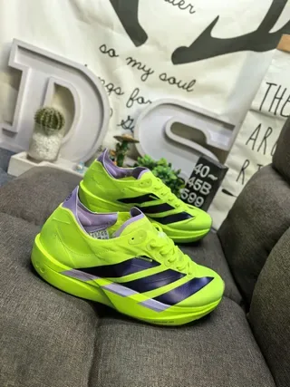 Adidas Tênis Lifestyle Amarelo Roxo Neón Verde Lima Listras Acentuadas 9
