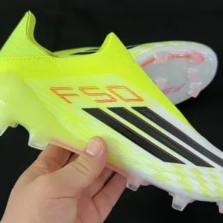 Adidas Jaune Blanc à Coupe Basse Upper Confortable pour Chaussettes Lacets Asymétriques Terre Ferme Chaussures de Football