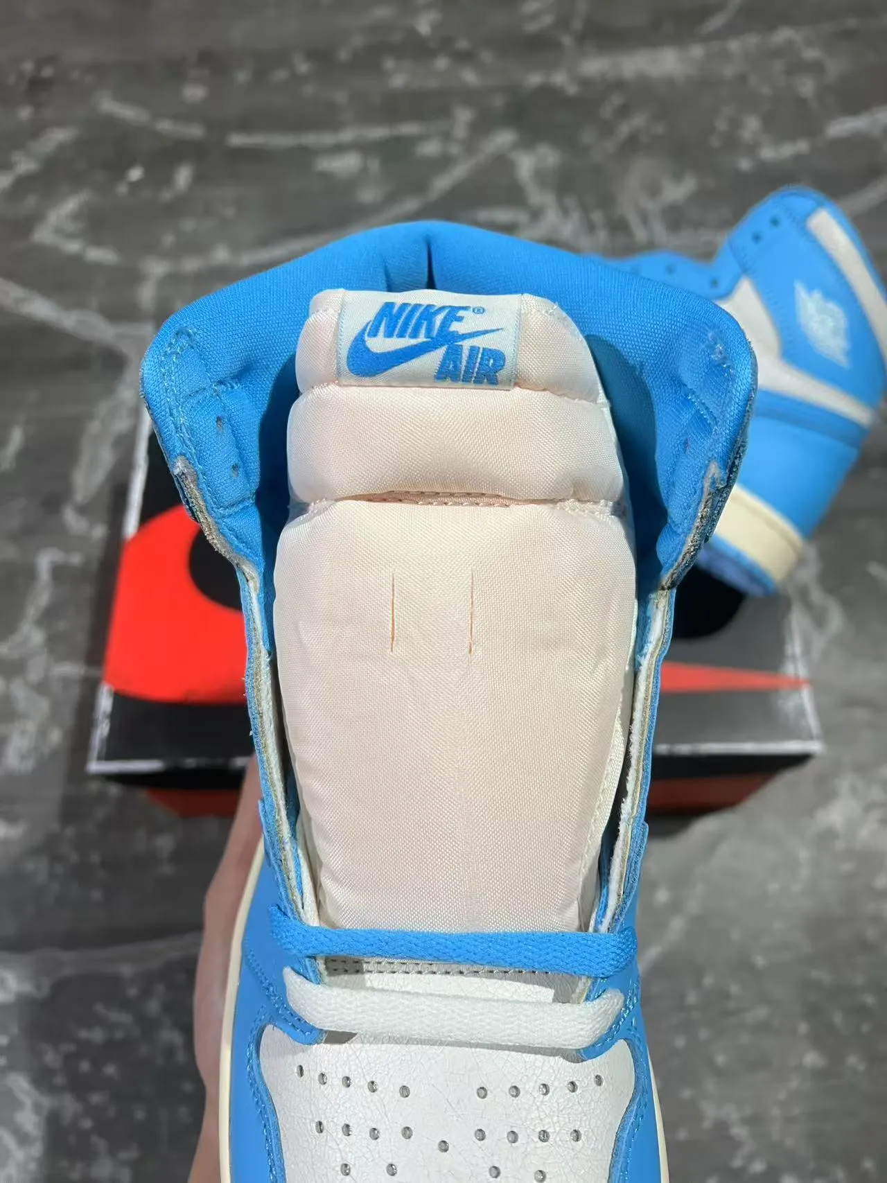Air Jordan 1 Zapatillas de baloncesto azul y blanco de alto 4