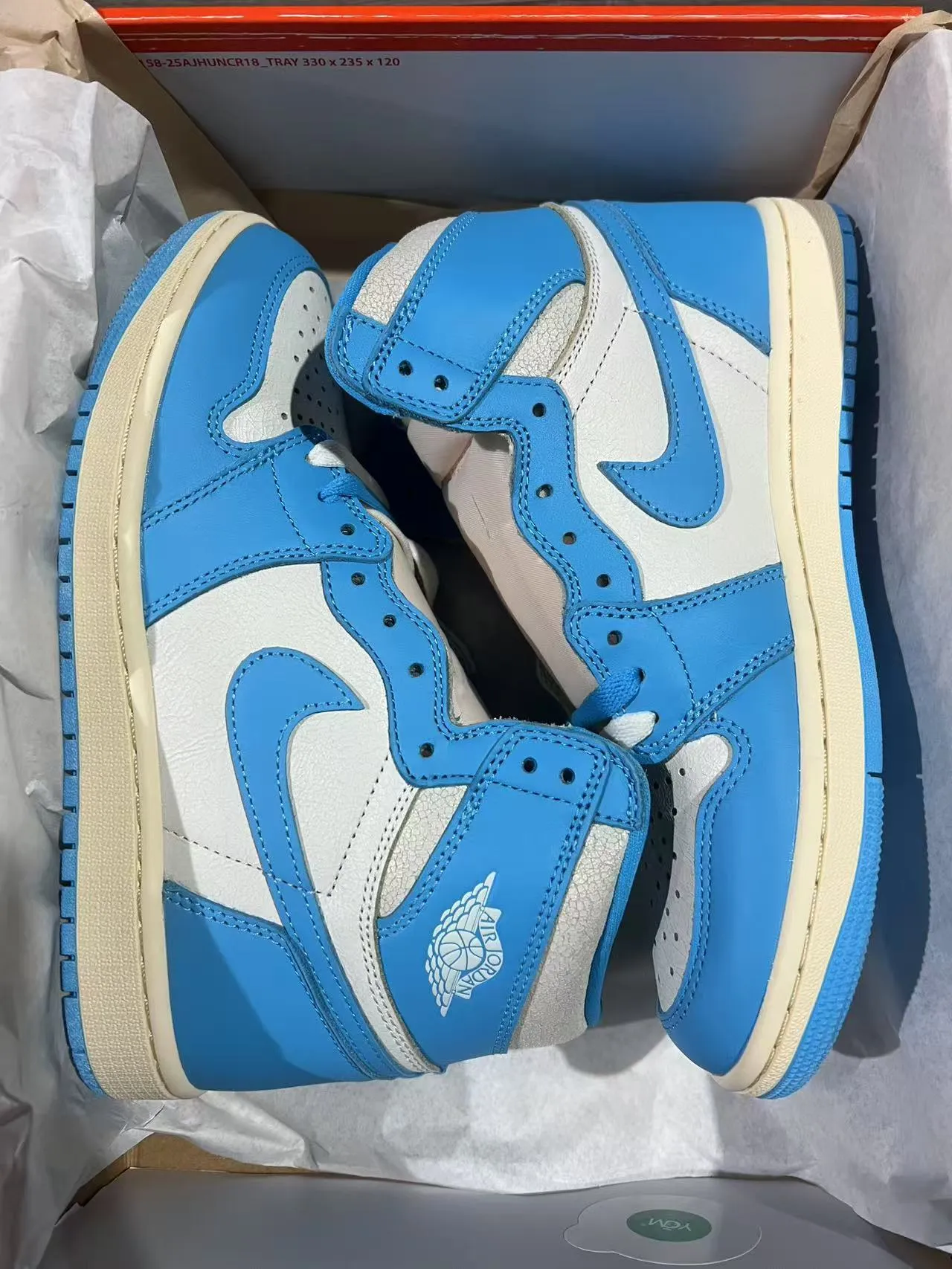 Air Jordan 1 Zapatillas de baloncesto azul y blanco de alto 9
