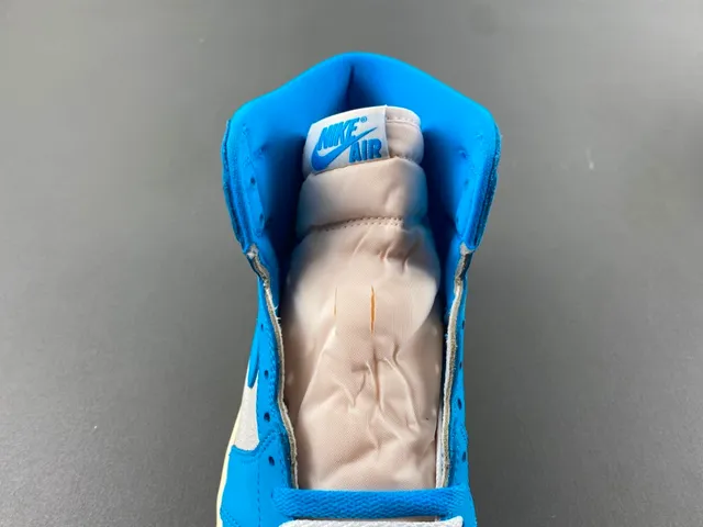 Tênis de basquete Air Jordan 1 cano alto azul e cinza 6