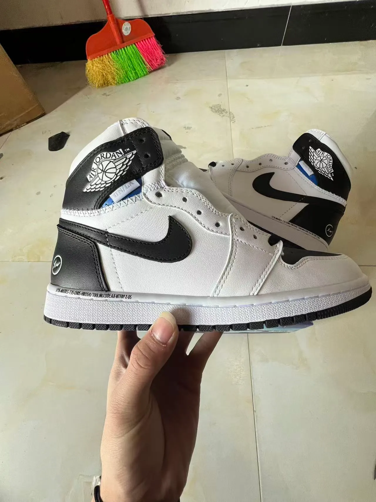 Air Jordan 1 High tênis de basquete branco e preto 7