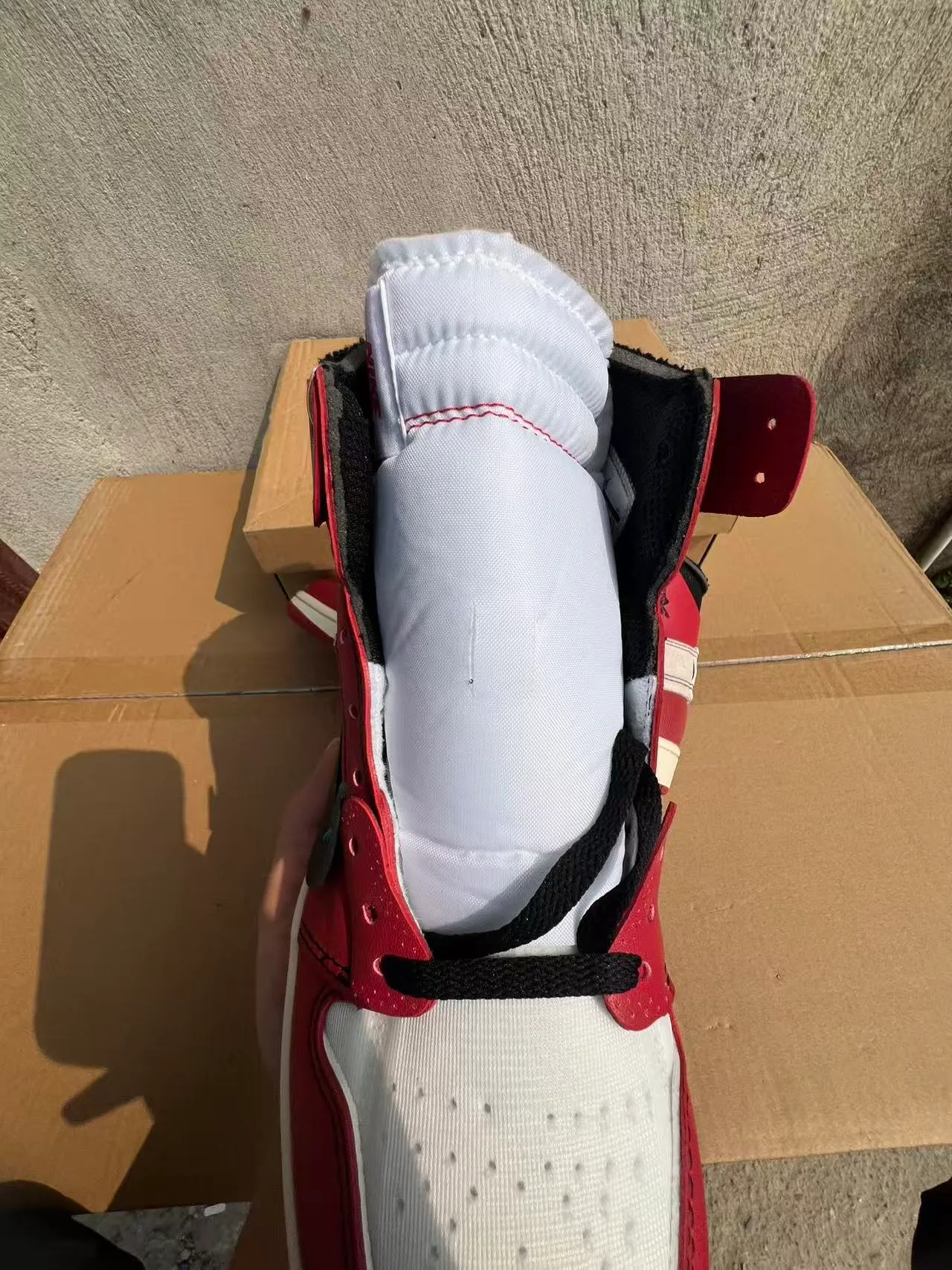 Air Jordan 1 Off-White x Nike 'University Red' Zapatillas de baloncesto deconstruidas 4