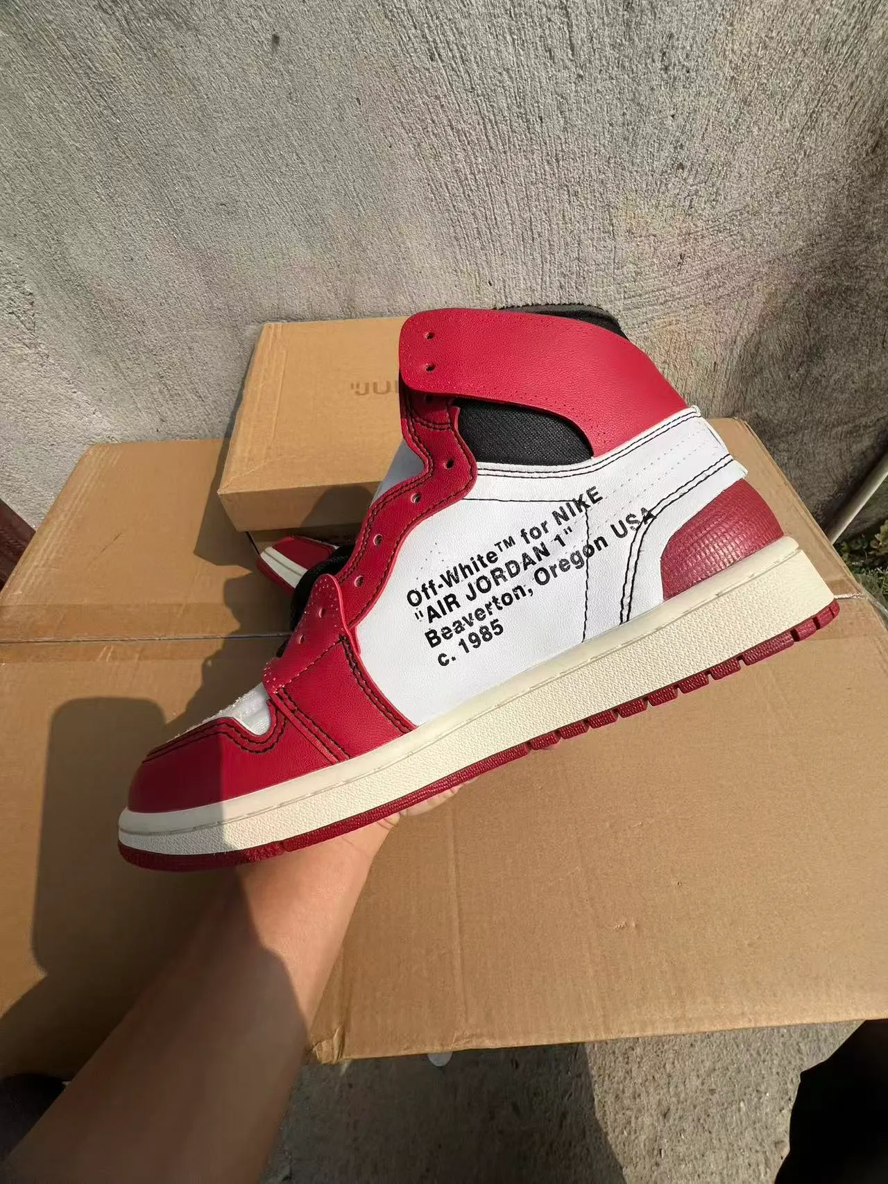 Air Jordan 1 Off-White x Nike 'University Red' Zapatillas de baloncesto deconstruidas 5