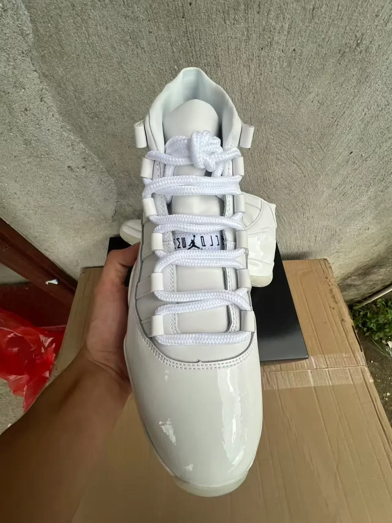 Air Jordan 11 Blanc Cuir patenté Chaussures de basket-ball 3