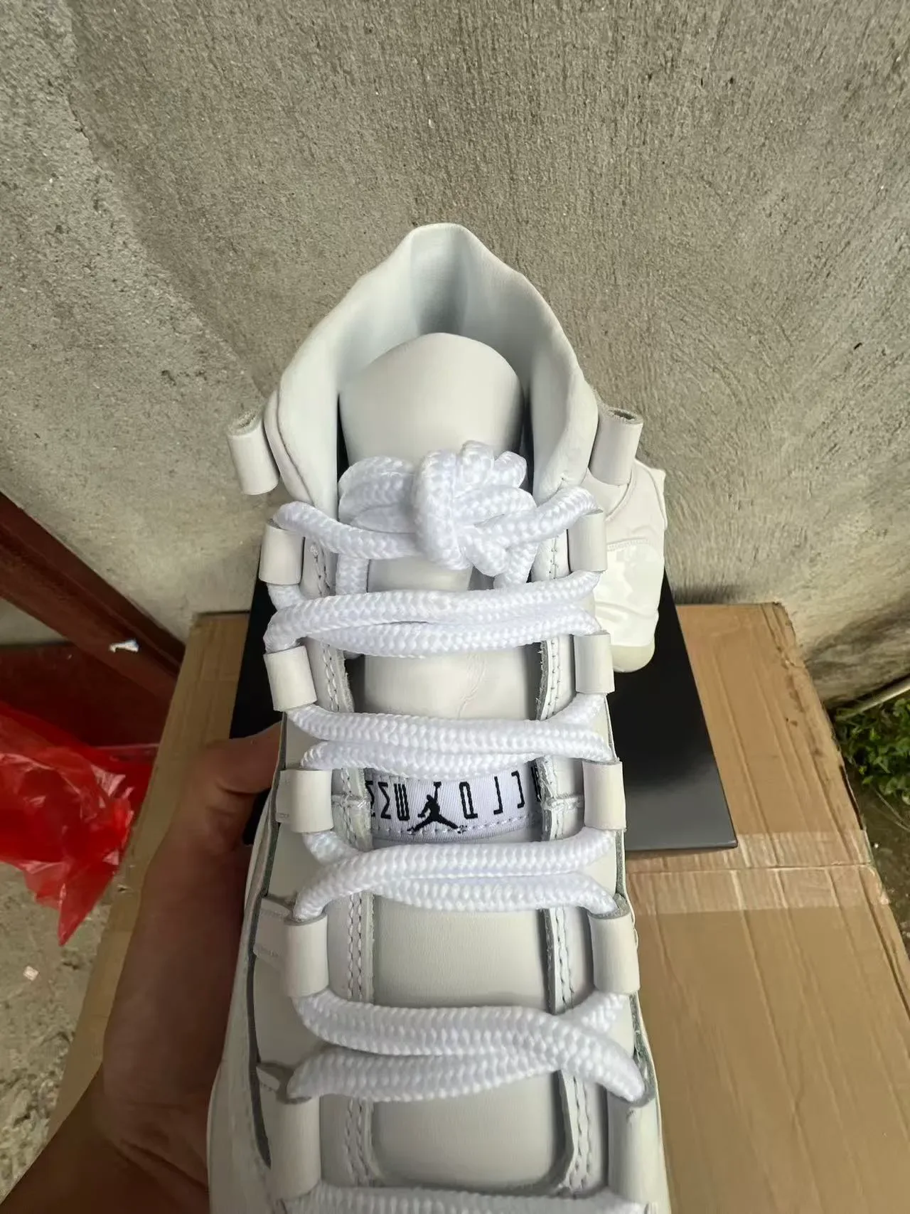 Air Jordan 11 Blanc Cuir patenté Chaussures de basket-ball 4
