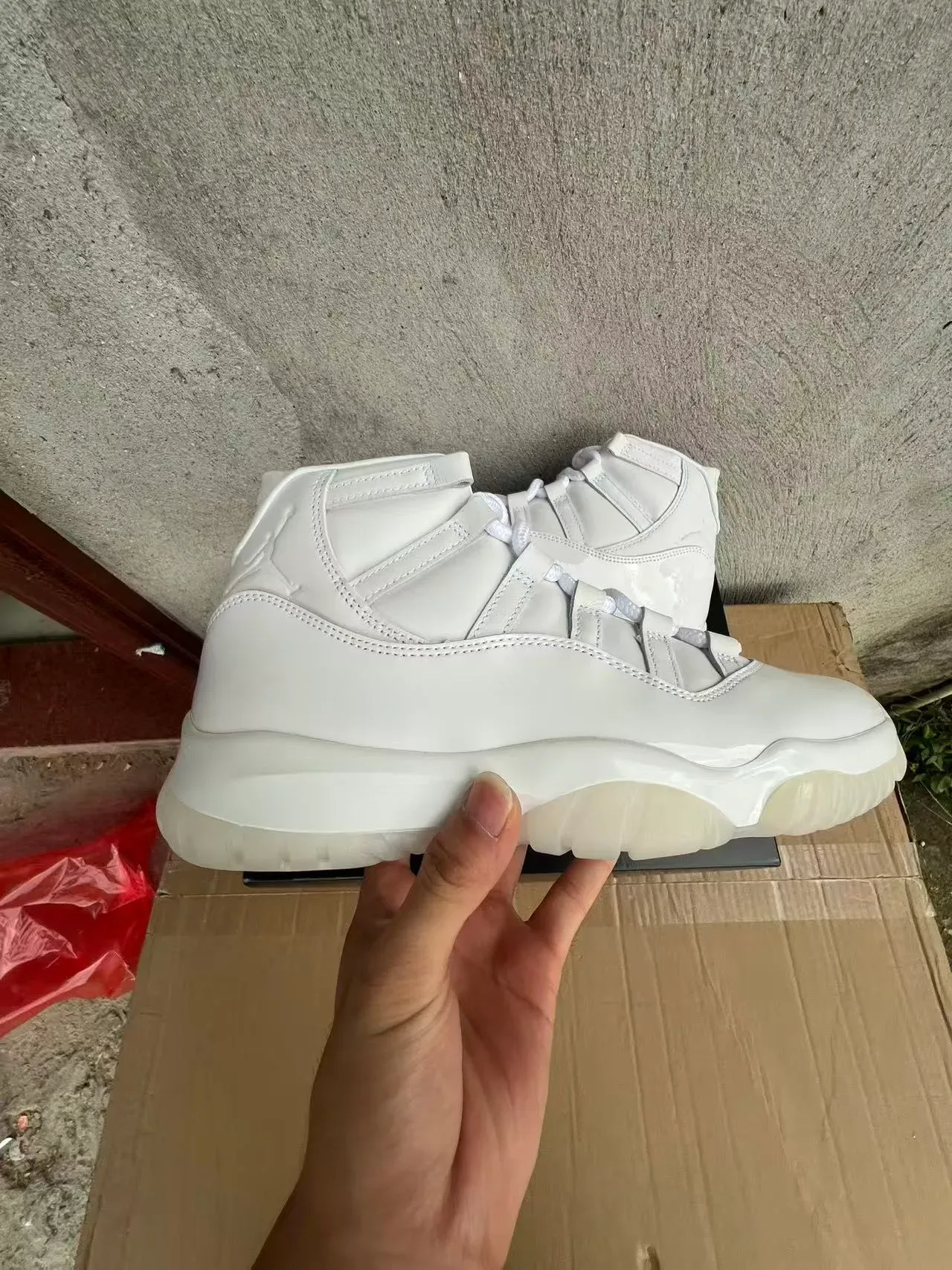 Air Jordan 11 Blanc Cuir patenté Chaussures de basket-ball 7