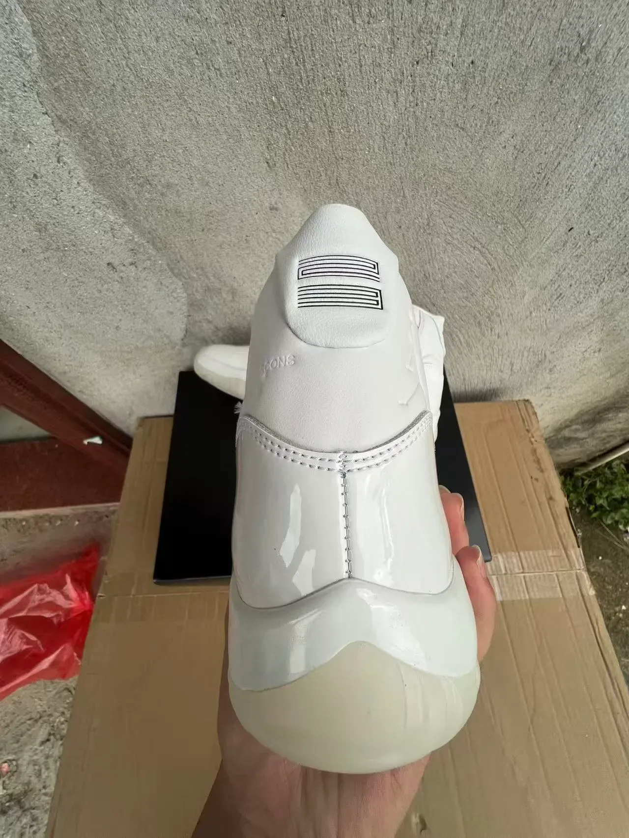 Air Jordan 11 Blanc Cuir patenté Chaussures de basket-ball 8