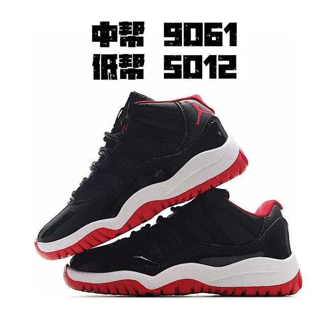 Air Jordan 11 सफेद लाल पेटेंट लेदर बास्केटबॉल जूते 6