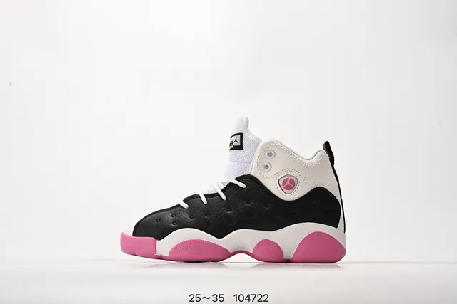 Chaussures de basketball Air Jordan 12 Retro noir blanc rose 13