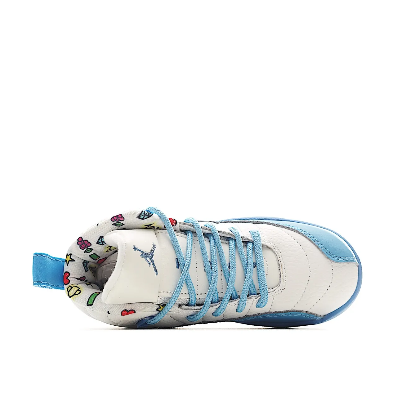 Air Jordan 12 White and Blue Kids Basketball Shoes 12