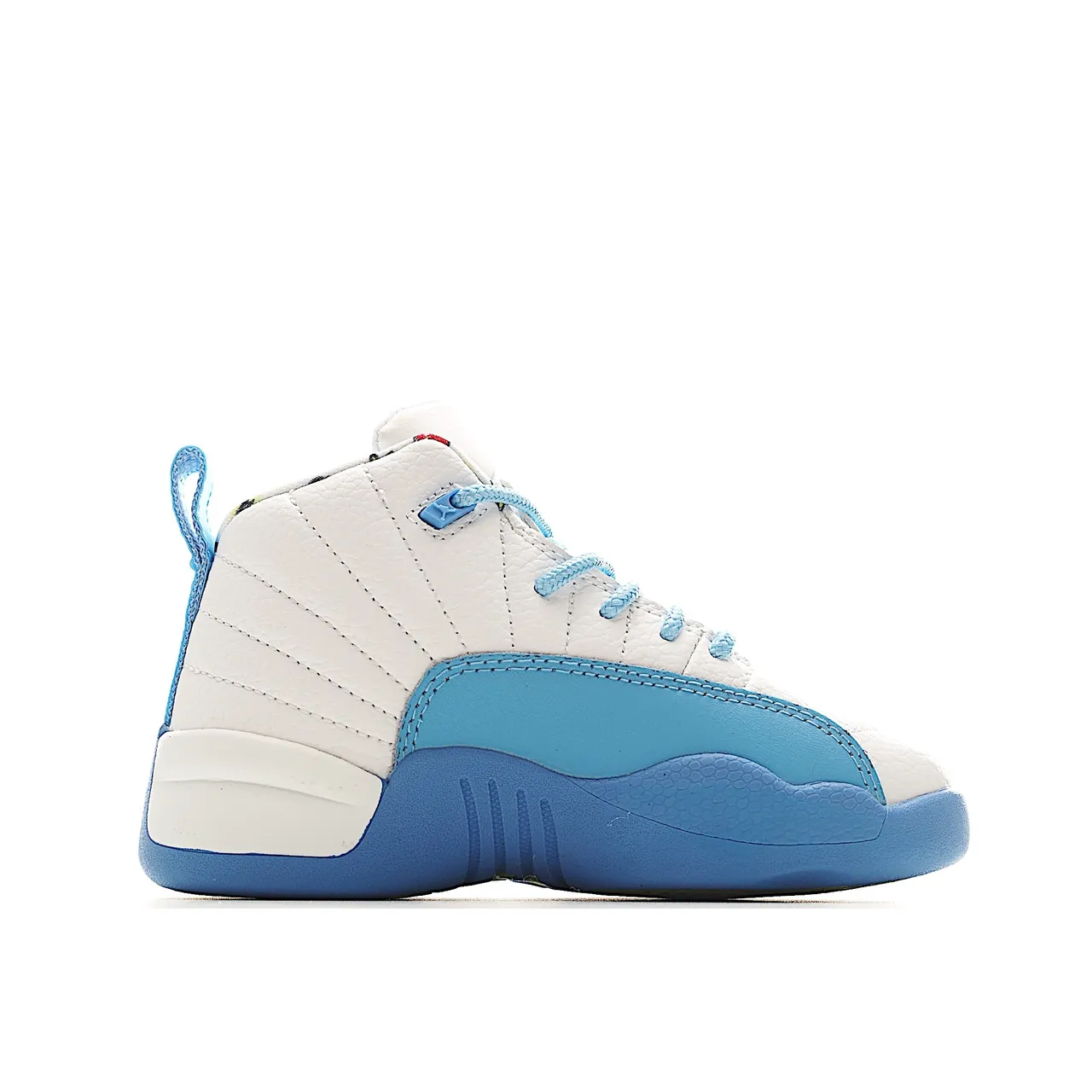 Air Jordan 12 White and Blue Kids Basketball Shoes 16