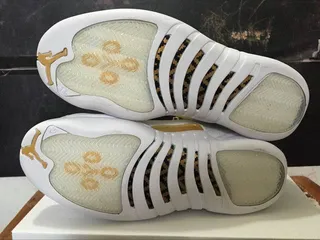 Air Jordan 12 সাদা ও সোনালী বাস্কেটবল জুতো 2