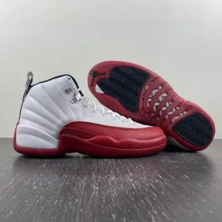 Air Jordan 12 أحذية كرة السلة أبيض أحمر أسود