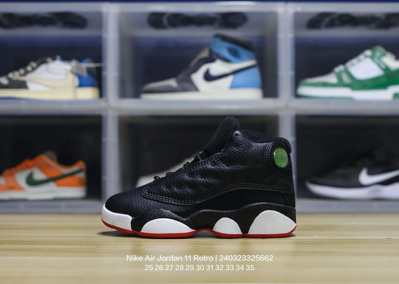 Air Jordan 13 حذاء كرة السلة أبيض أسود أحمر أخضر 5