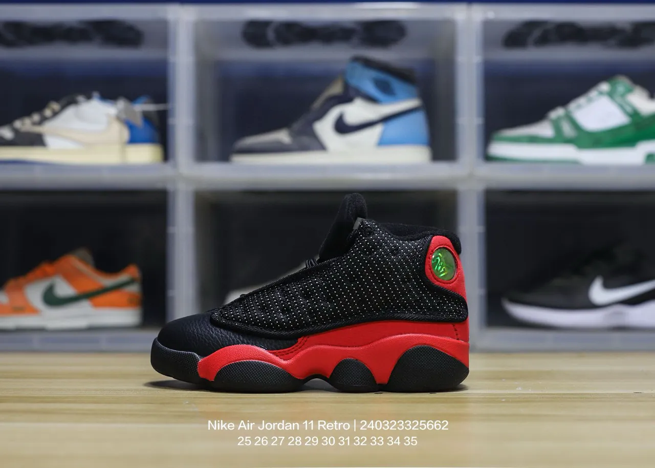 Air Jordan 13 حذاء كرة السلة أبيض أسود أحمر أخضر 6