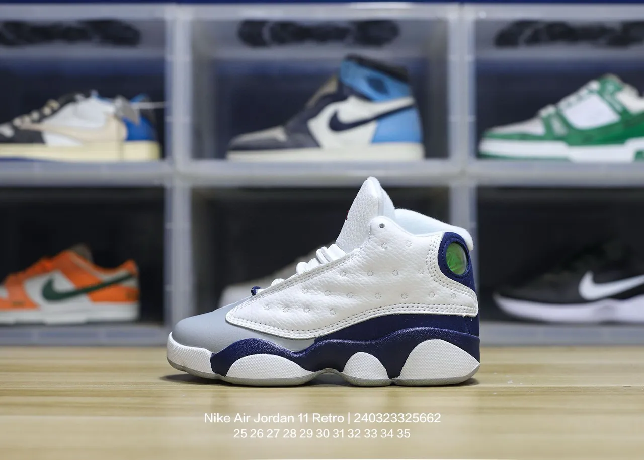 Air Jordan 13 حذاء كرة السلة أبيض أسود أحمر أخضر 8