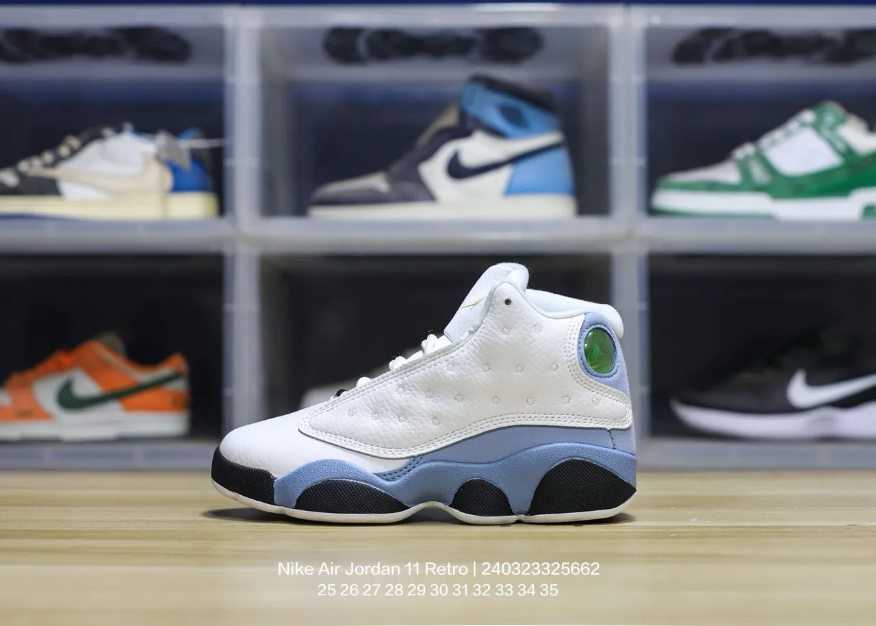 Air Jordan 13 حذاء كرة السلة أبيض أسود أحمر أخضر 9