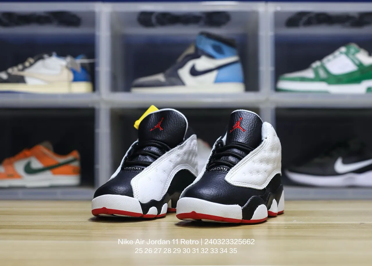 Air Jordan 13 حذاء كرة السلة أبيض أسود أحمر أخضر 16