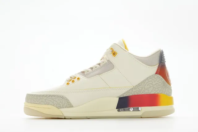 Tênis de basquete Air Jordan 3 Off-White com estampa de elefante e calcanhar degradê 7