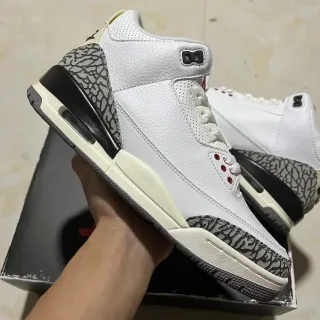 Tênis de basquete Air Jordan 3 White Cement com estampa de elefante