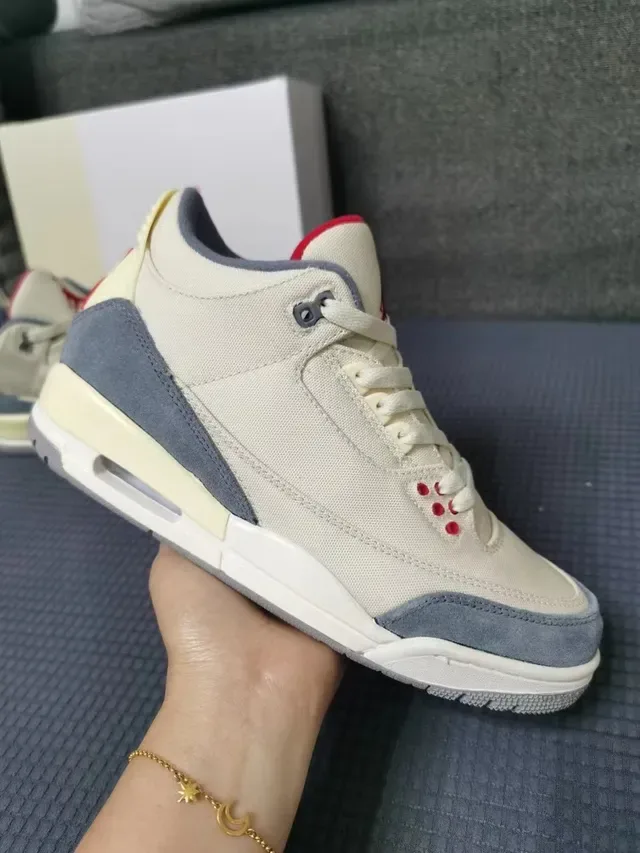 Air Jordan 3 أبيض سيمينت طباعة الفيل أحذية كرة السلة 17