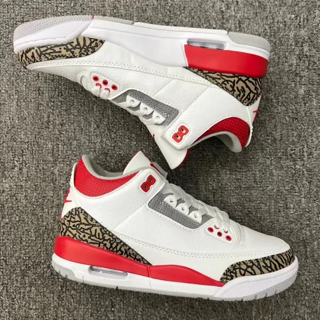 Air Jordan 3 أبيض سيمينت طباعة الفيل أحذية كرة السلة 24