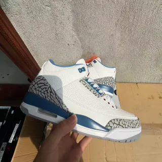 Zapatillas de baloncesto Air Jordan 3 blanco cemento gris azul universitario