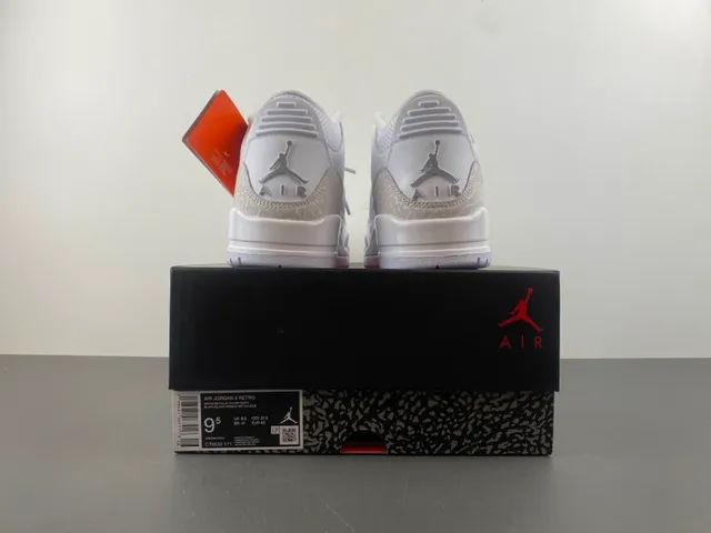 Air Jordan 3 White Elephant Print Basketball Shoes 17