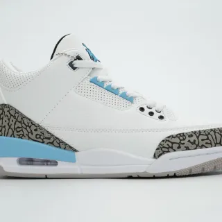 Air Jordan 3 सफेद हल्का नीला एलिफेंट प्रिंट बास्केटबॉल जूते