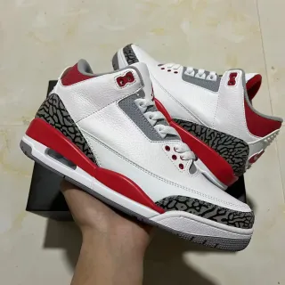 Air Jordan 3 সাদা লাল এলিফ্যান্ট প্রিন্ট বাস্কেটবল জুতো