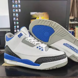 Air Jordan 3 White Royal Blue Cement 篮球鞋