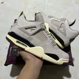 Air Jordan 4 बेज बरगंडी क्रीम बास्केटबॉल जूते