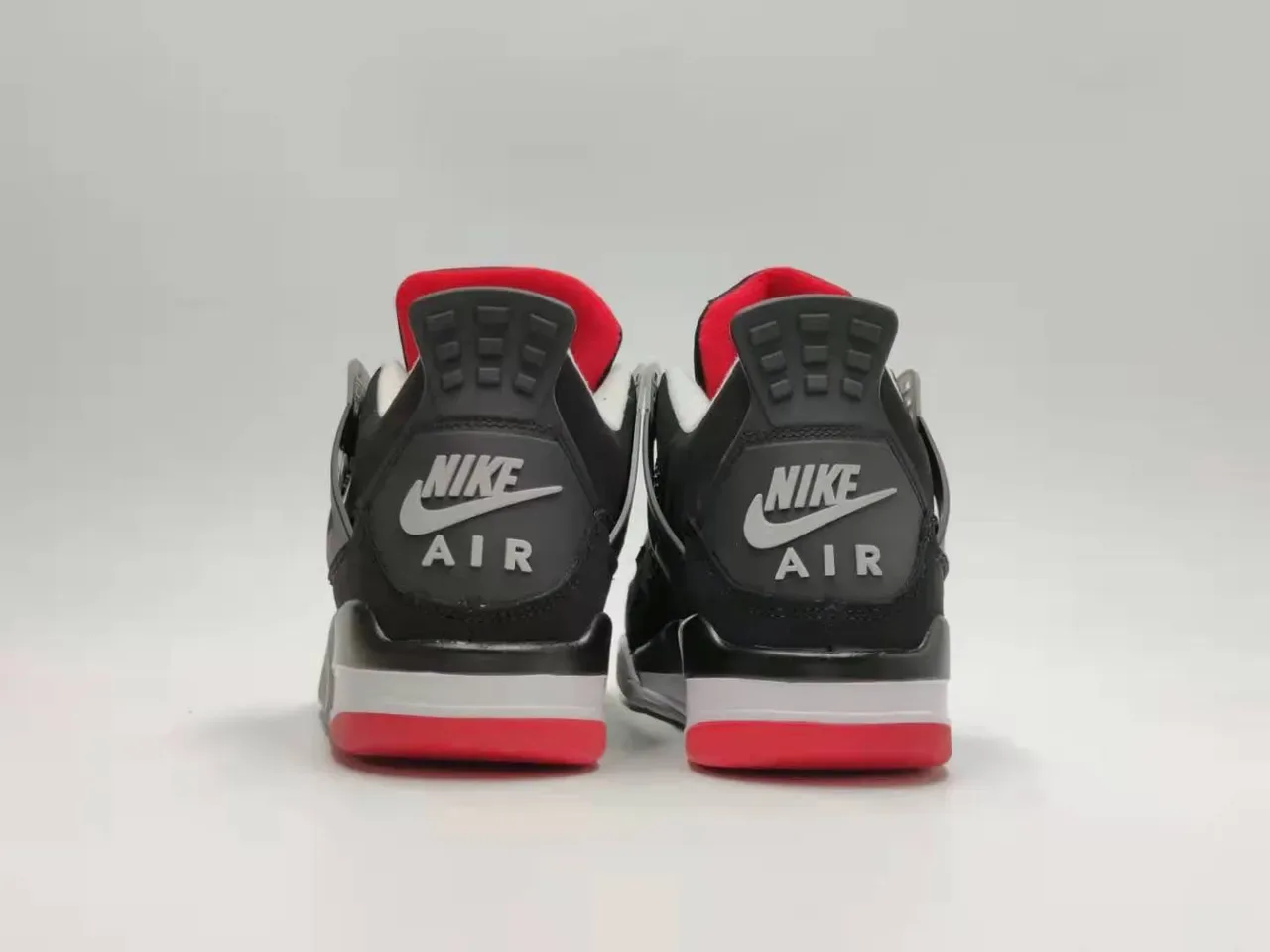 Air Jordan 4 Negro Rojo Gris Zapatos de Baloncesto 4